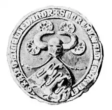 Valdemar 4. Atterdags segl fra hans tid som kronprins (konge 1340-1375), 1340'erne.