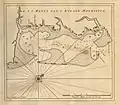 Hollandsk kort over køsten af Mauritius.