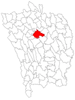 Kommunens beliggenhed i distriktet Vaslui