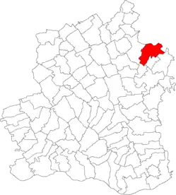 Kommunens beliggenhed i distriktet Teleorman