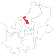 Bydelskort med placering af Fabijoniškės seniūnija