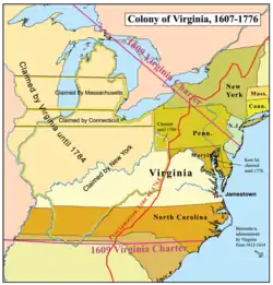 Kolonien Virginias placering