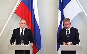Sauli Niinistö og Vladimir Putin i 2017.