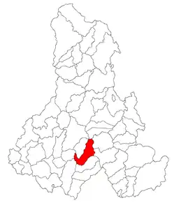 Kommunens beliggenhed i distriktet Harghita