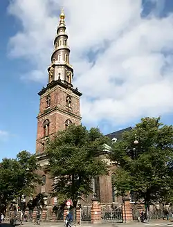 Vor Frelsers Kirke i København. Tegnet af Lambert van Haven (1696).