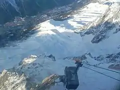 View ned mod Chamonix fra Aiguille du Midi