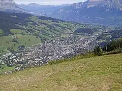 Megève set fra Rochebrune-bjerget