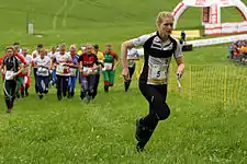 Simone Niggli-Luder jubler over sejeren på langdistance, VM 2012