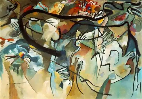 Vasilij Kandinskij: Dommedag ('Das jüngste Gericht/Komposition V'), 1911(Dim, hxb: 190x275 cm ~ 5,225 m2)Billedet blev afvist på grund af størrelsen