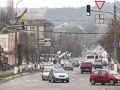 En gade i centrum af Vasylkiv.