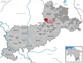 Lage der Gemeinde Wulften am Harz im Landkreis Göttingen (anklickbare Karte)