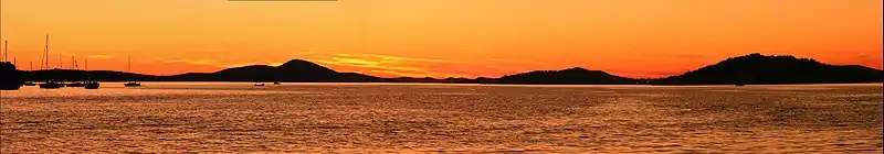 Solnedgang over Zlari