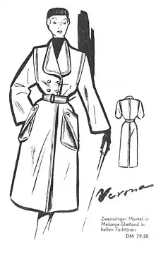 Frakke fra Berlin-modefirmaet Bräuning, 1960-erne