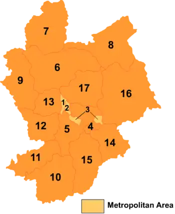 Kort over Zhangjiakou