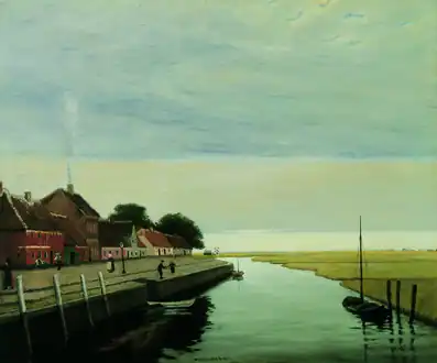 Johan Rohde: Gråvejr. Ribe. 1890. Den Hirschsprungske Samling