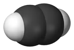 Acetylene - space-filling model