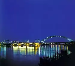 Bro over floden Karun i Ahvaz, Iran