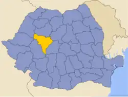 Administrative map of Rumænien  with Alba highlighted