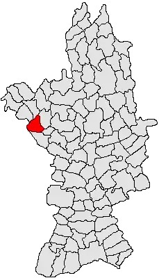 Kommunens beliggenhed i distriktet Olt