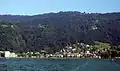 Pfänder og Bregenz fra det østlige Bodensee