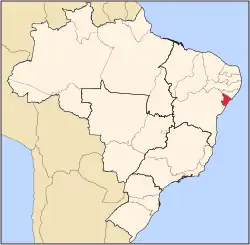 Beliggenhed af Sergipe delstat