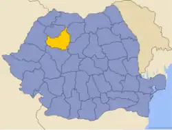 Administrative map of Rumænien  with Cluj highlighted