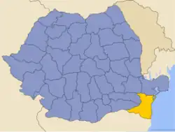 Constanța distrikts beliggenhed i Rumænien