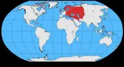 Gråkragens udbredelse.