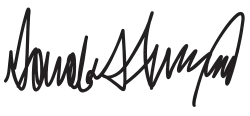 Donald J Trump stylized autograph, in ink