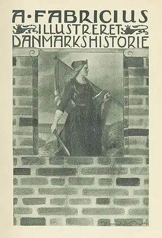 Forside til Fabricius: "Illustreret Danmarkshistorie for Folket"