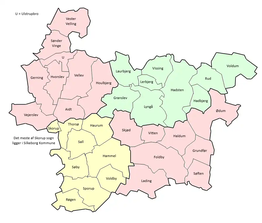 Parishes in Favrskov municipality