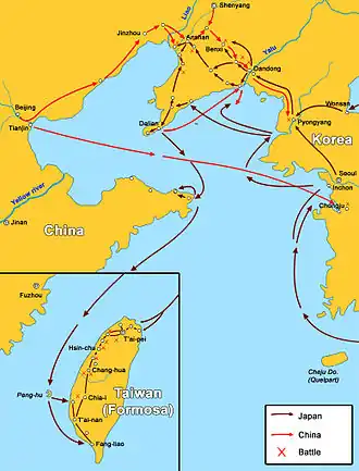 Kort over slag og troppebevægelser