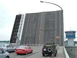Frederik d. 9's Bro ved Nykøbing Falster, indviet 1963