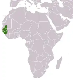 Guineabavianens udbredelse