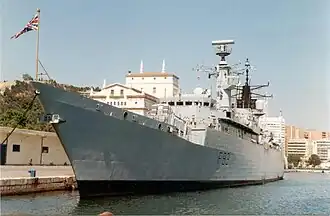 HMS Beaver (F93) i Malaga, Spanien