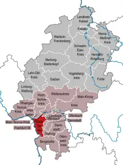 Imagemap med landkreise i Hessen