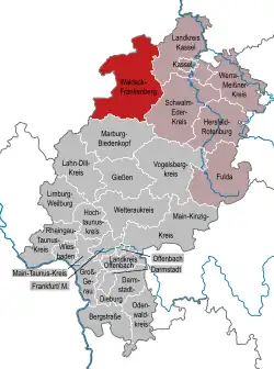 Imagemap med landkreise i Hessen
