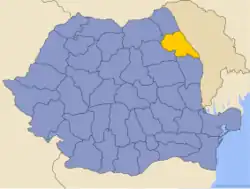 Iași distrikts beliggenhed i Rumænien