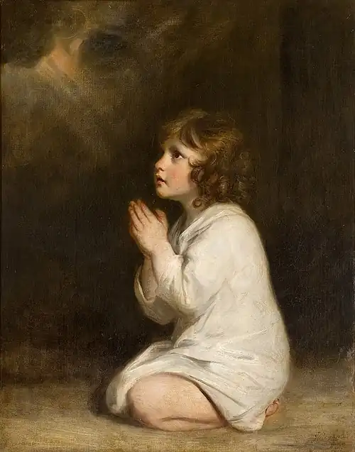 The Infant Samuel af Joshua Reynolds fra 1776 som blev forlæg for kunstblade