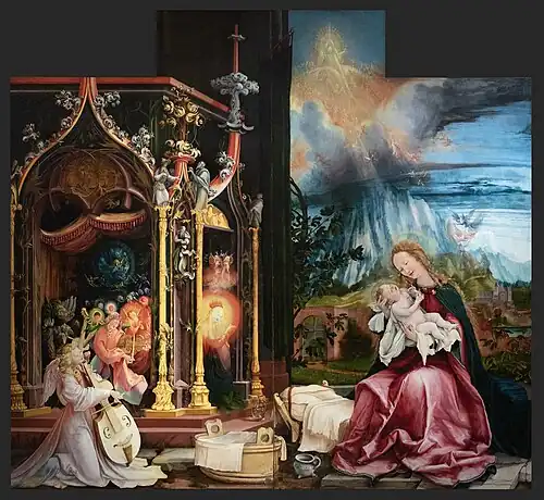 Madonna omgivet af musicerende og syngende engle