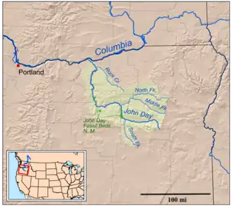 John Day Rivers afvandingsområde.