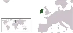 Kongeriget Irlands placering