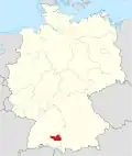 Tyskland, beliggenhed af Biberach markeret