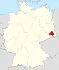 Tyskland, beliggenhed af Landkreis BautzenWokrjes Budyšin markeret