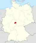 Tyskland, beliggenhed af Landkreis Hersfeld-Rotenburg markeret