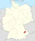 Tyskland, beliggenhed af Straubing-Bogen markeret