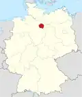 Tyskland, beliggenhed af Uelzen markeret
