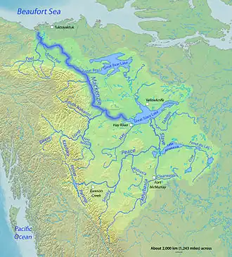Map of the Mackenzie River watershed