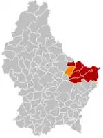 Waldbilligs placering i Luxembourg