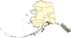 Anchorages placering i Alaska